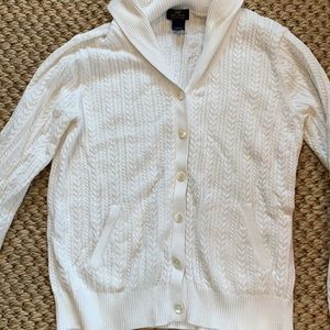 Brooks Brothers 346 white cotton sweater